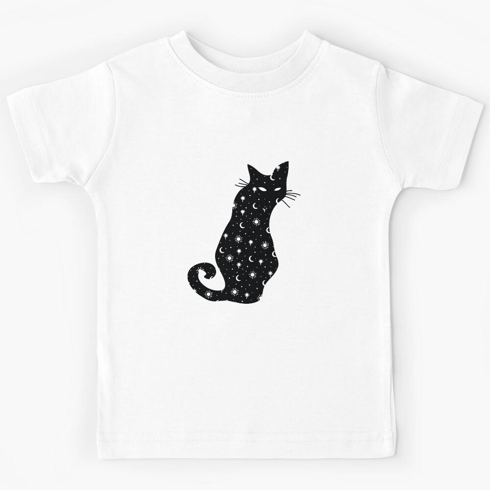 Cosmic Cat Black Kids T-Shirt 170