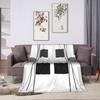 Black and White Retro Blankets Warm Soft Novelty Plush Bedding Throws For Students Couch Chair Flannel Bedspread Bed Cover