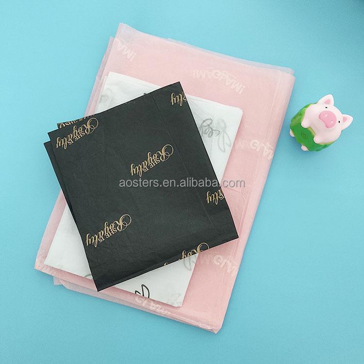Custom Logo Thin Soft Tissue Wrapping Paper Recycled Four-Color Printing Guangdong for Clothing Gift Packaging