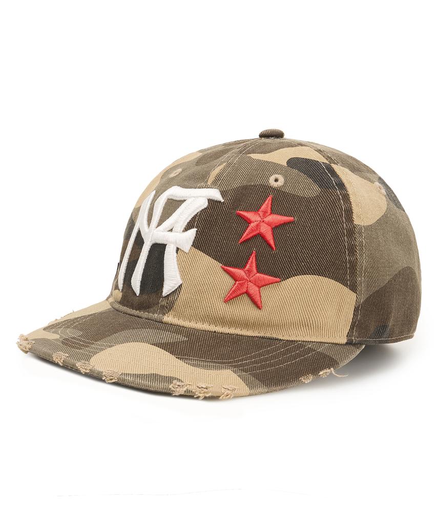 Cappellino FREEMARIO Camo Stellato Danneggiato [Giallo Kaki]