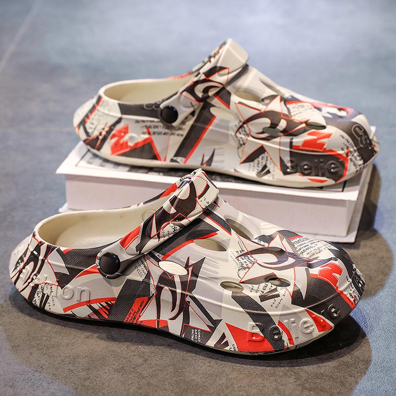 

Модные мужские сандалии PARZIVAL, дышащие домашние тапочки, модная обувь для сада на платформе, пляжные водные туфли, сандалии для мужчин 45-46 бежевый