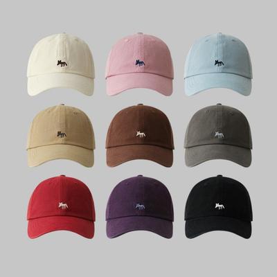 Bestickte Baseballkappe mit kleinem Fuchs für Herren und Damen, Frühling und Sommer, für Paare, Sonnenschutz, Sonnenhut, Weiches Oberteil, Großer Kopfumfang, Schirmmütze