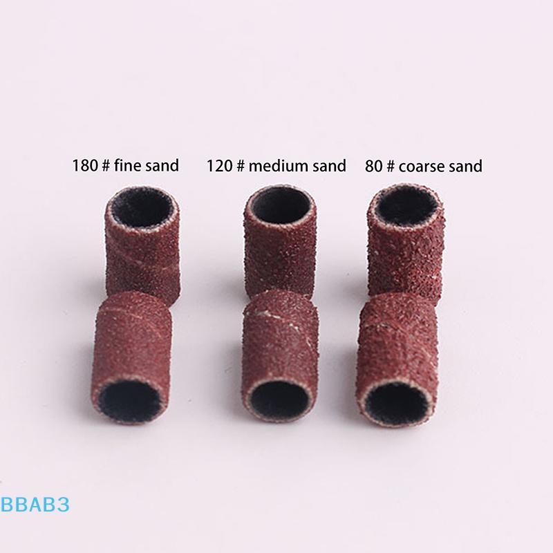 75/210pcs/Box Sanding Cap Bands For Electric Manicure Machine 180/120/80 Grit Nail Drill Grinding Bit Files Pedicure Tool Set