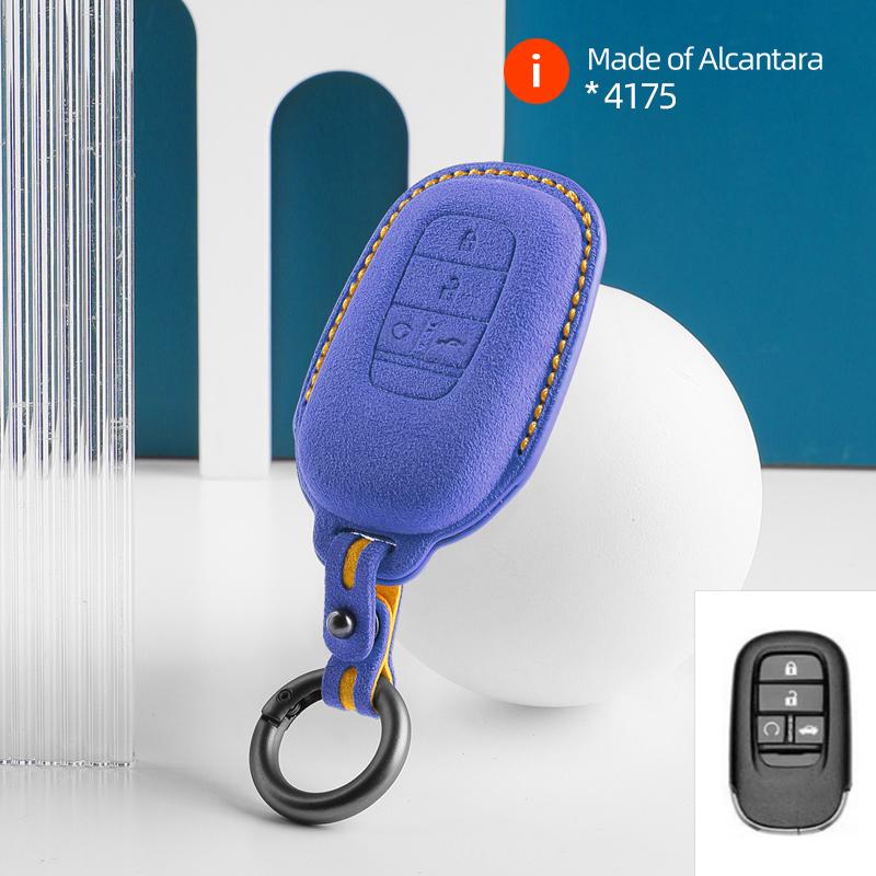 Car Key Case Cover Shell For Honda Vezel City Civic Jazz Brv Brv Hrv Remote Protector Suede Interior Accessories