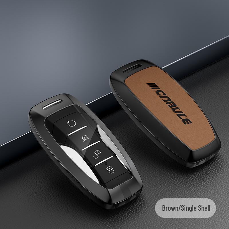 BYD Car Key Case: Metal & Leather for Qin Pro, Song Pro, Tang, Han Models