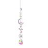 Hanging Crystal Pendant Garden Suncatcher Wind Chimes Rainbow Prism Crystal Chain for Window Drop Bell Christmas Tree Home Decor