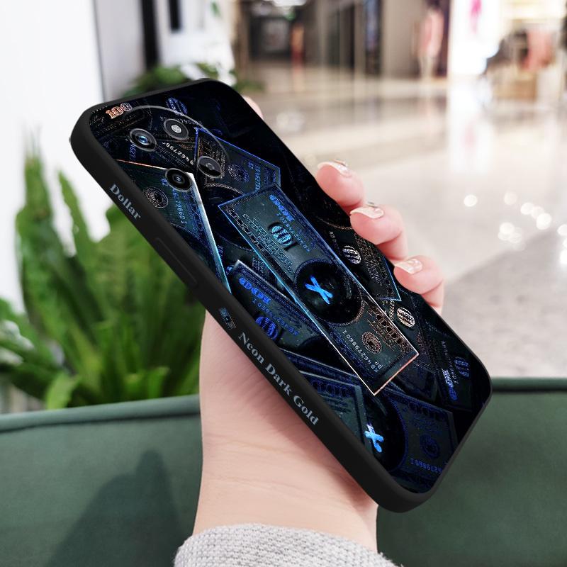 

Dark Realm Money Phone Case For OPPO Realme 14 13 12 11 10 9 9i 8 8i 7 Pro Plus C35 C21Y C25Y C25 4G 5G Liquid Silicone Cover Realme 14 ProPlus 5G чорний