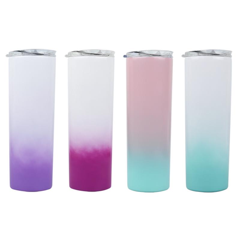 20oz Stainless Steel Insulated Slim Cup with Solid Color and Logo Printing.