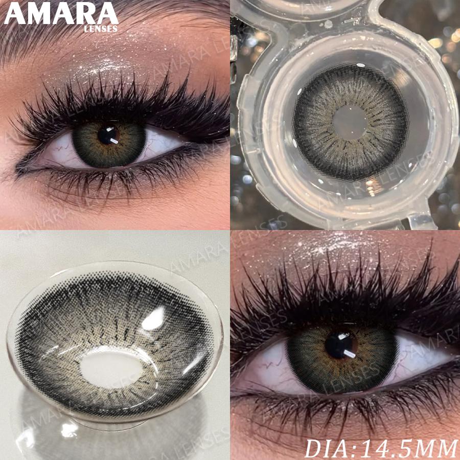 Eyeshare 1 Pair Big Black Color Contact Lenses Natural Gray Lenses Blue Eye Makeup Contacts Yearly Brown Beauty Pupils Eye Cosmetic