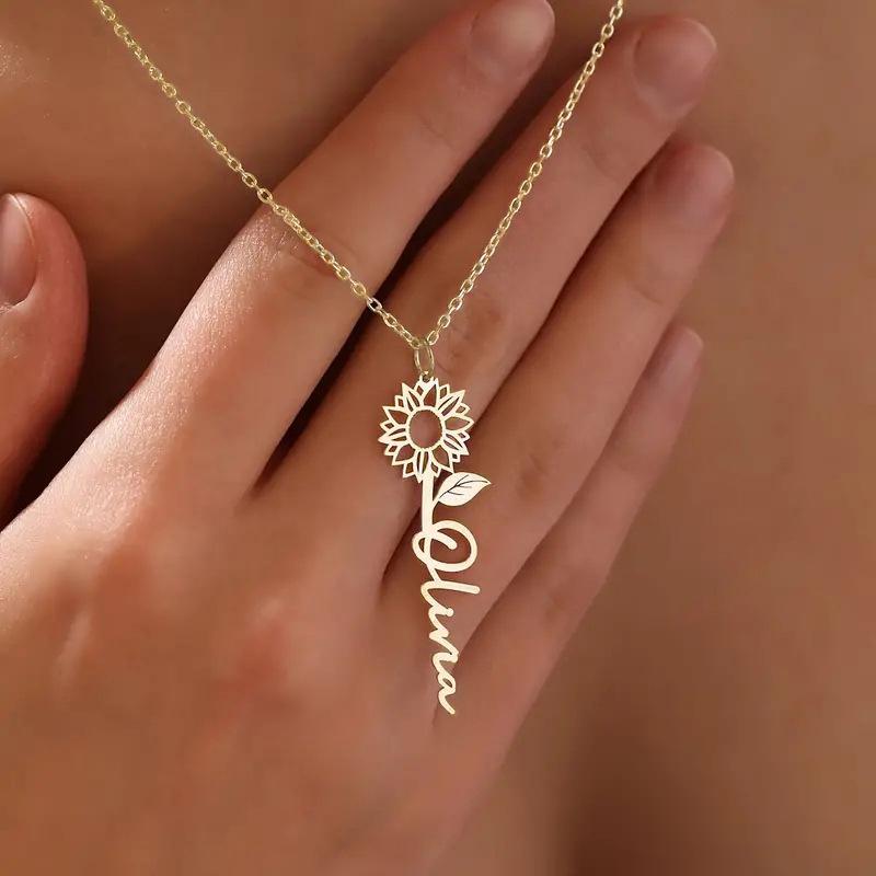 

A Small Flower Necklace, A Women s Letter Pendant, Necklace Design, Decorative Accessories