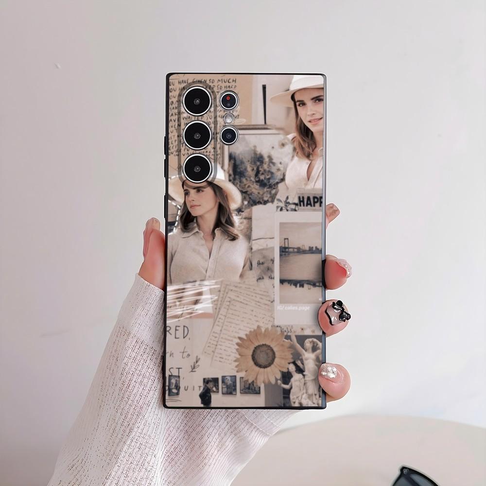 Star E-Emma Watson Phone Case For Samsung Galaxy S25 S24 S22 S23 Ultra S21 S20 Plus 5G Frosted Non-Slip Full Cover Soft Case