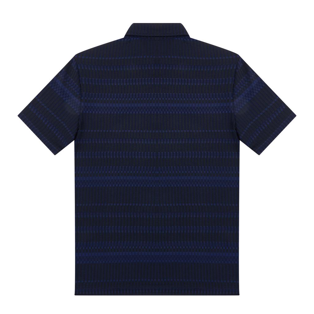 FERRAROMILANO Men'S Multi Jacquard Collared Short Sleeve T-Shirt Navy (Am0Dks25949)