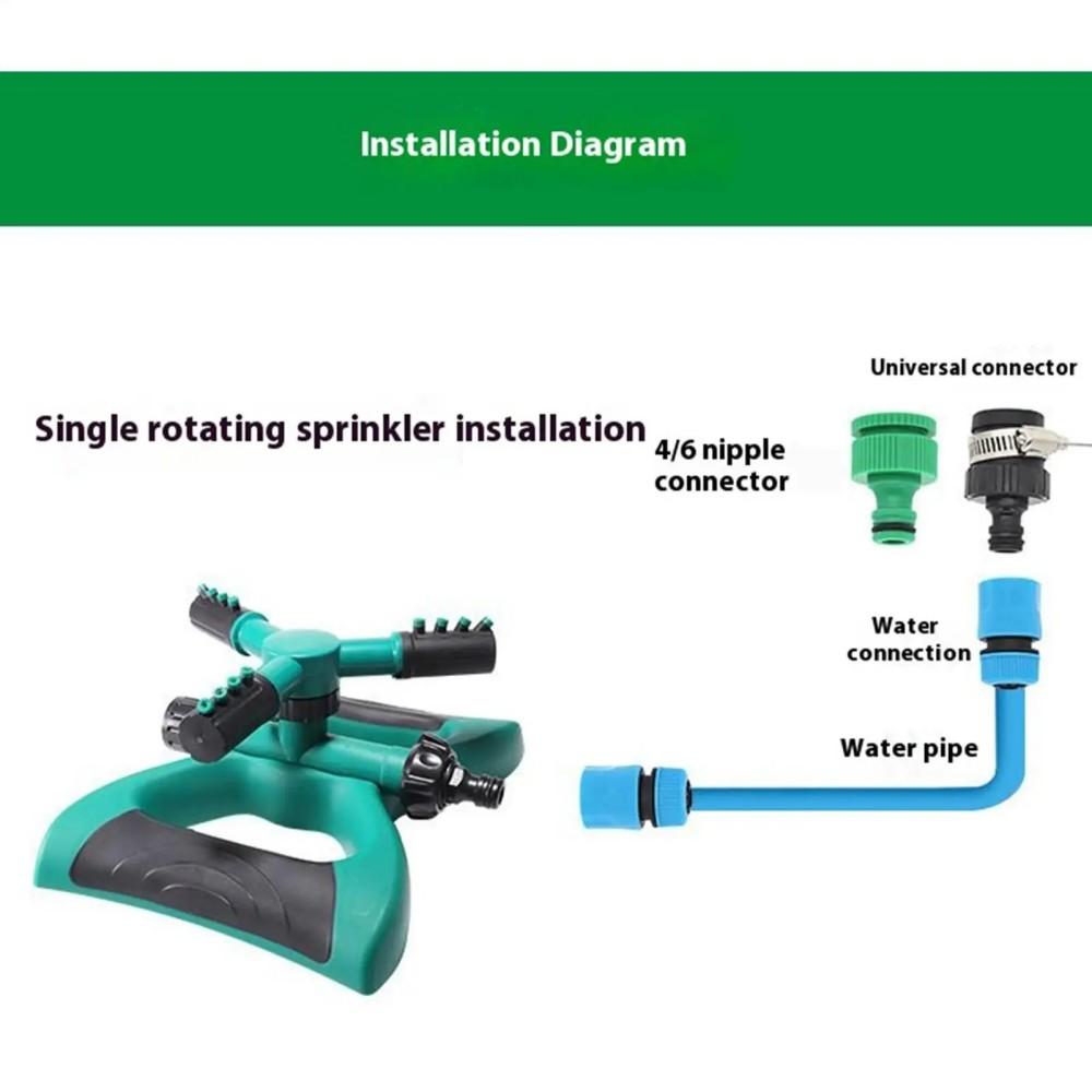 360° Sprinklers Irrigation Garden Lawn Sprinkler Automatic Watering Plants Rotary Gardening Supplies Agricultural Grass Fountain Nozzle