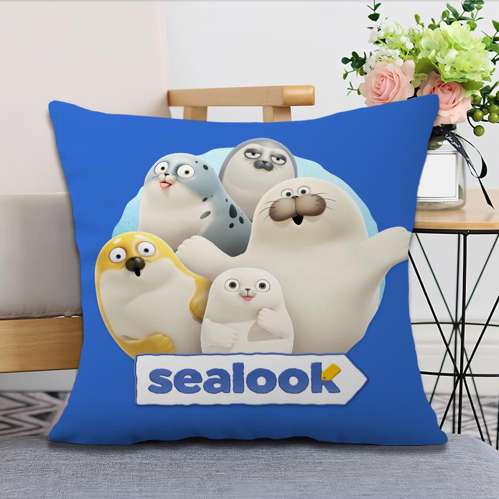 Kissenbezug weich Bequemer Kissenbezug S-Sealook für Sofa lustig Wohn- Cartoon-Zimmer Heim-Büro-Dekor Schutzhüllen