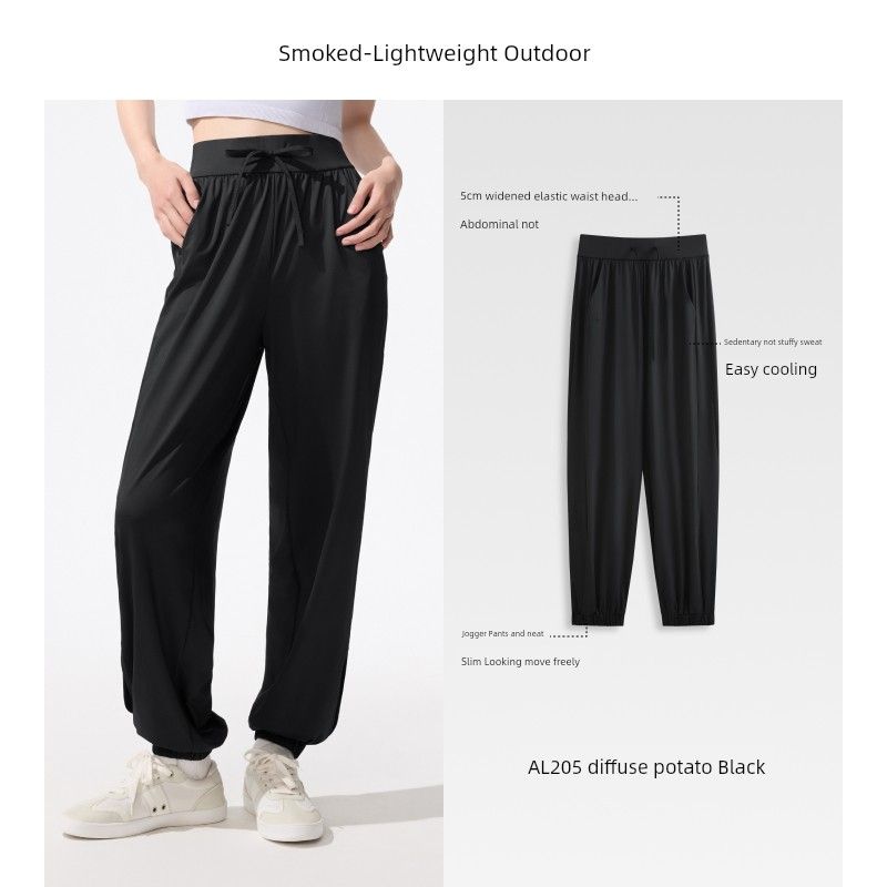 

Banana Al20624 Casual Fashion All-Matching Sun-Proof Trousers [Leg Pants] Dusk Black S