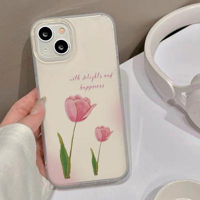 Mobile Phone Cases for iPhone 11 13 15 Pro Max 12 14 Pro Max Case iPhone 16 15 Plus 13 Pro 12 Frosted Texture Painted Cartoon Flowers