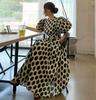 Retro Europäisches & Amerikanisches Polka-Dot-Kleid mit Puffärmeln und Taillenbetonung