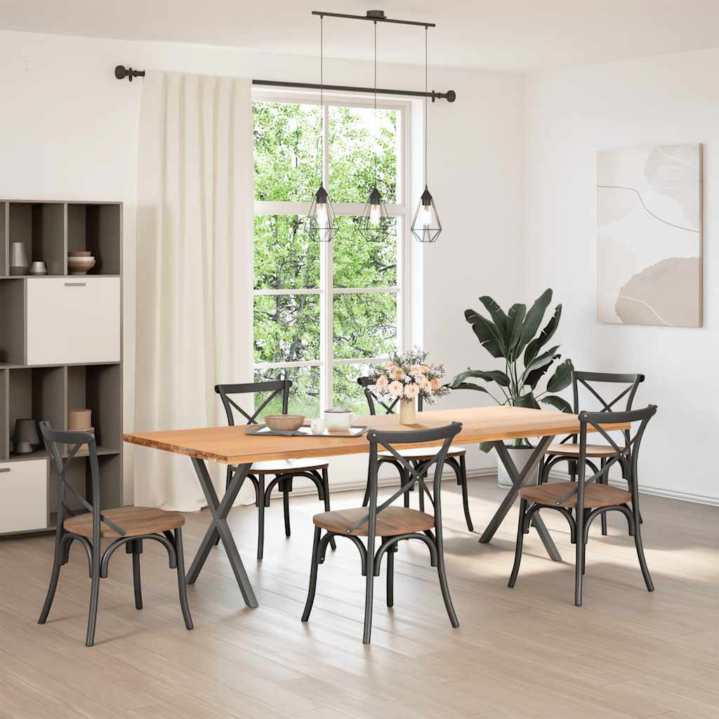 Vidaxl Dining Table Legs, 2 Pcs, Anthracite, 80X(72-73) Cm, Steel