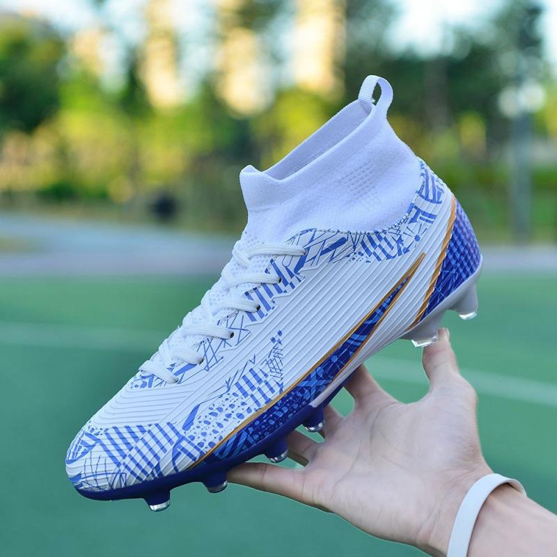 New Football Shoes Men's and Women's High-top Children's Artificial Grass Long Nails Broken Nails Student Game Training Sports Shoes