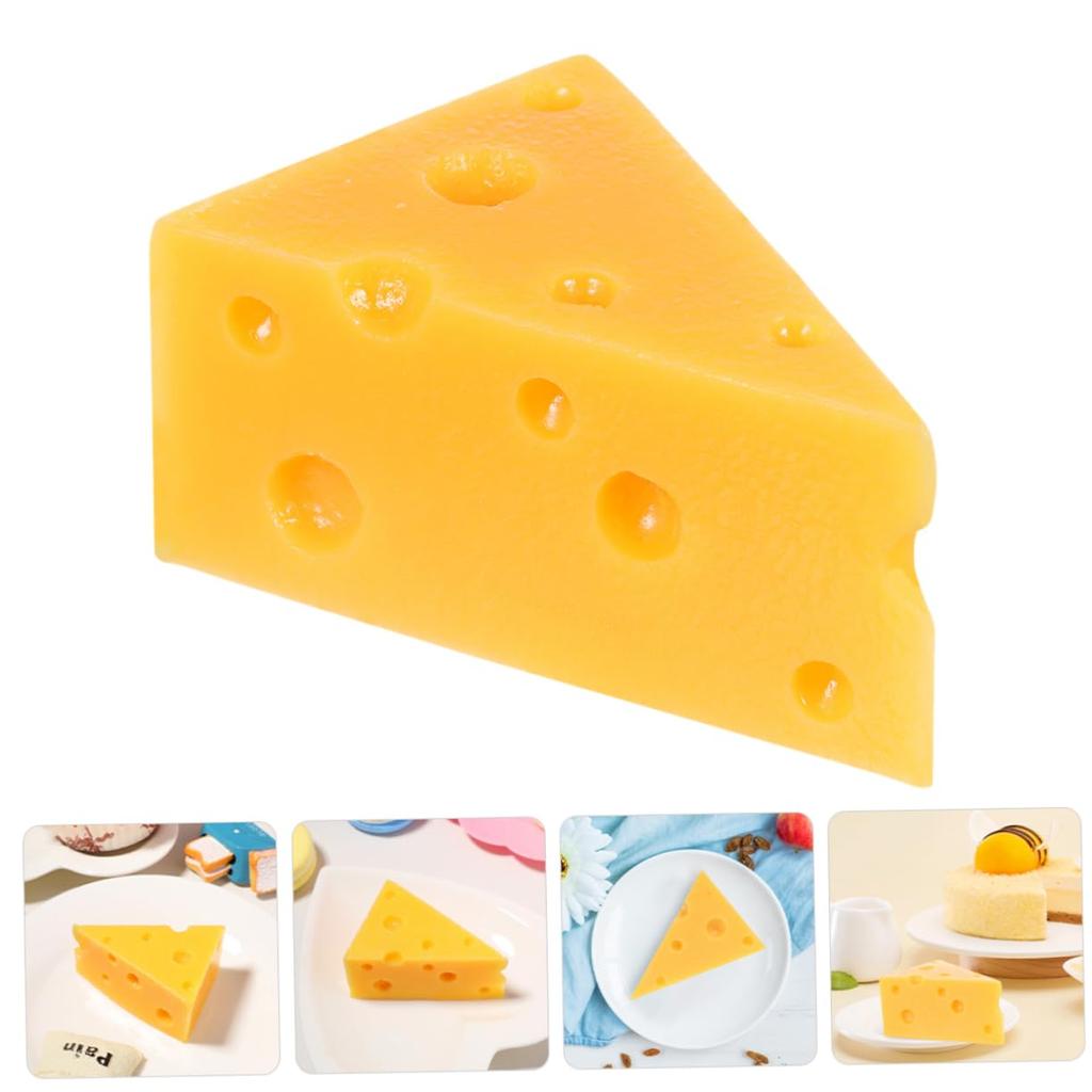 CORHAD Realistic Artificial Cheese Simulation Cheese for Decorating Cakes and Photography and Crafts 3-Piece Model, Desserts, Props,