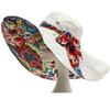 Sun Hats for Women Summer Large Beach Hat Flower Printed Wide Brim