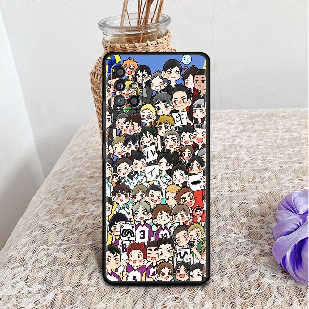 Hülle für Samsung Galaxy A52 A12 A51 A32 A71 A21s A22 A11 A02s A03 A23 A13 A53 A41 A31 A72, weiche Telefonabdeckung, Haikyu!! Anime-Fundament