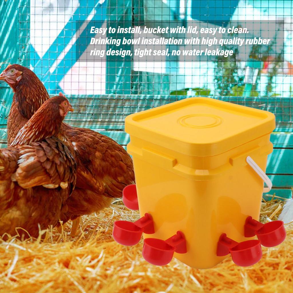 Automatic Poultry Drinking Bowl Automatic Chicken Waterer Cup with 12L Handheld Barrel Poultry Drinking Equipemnt for Goose Duck