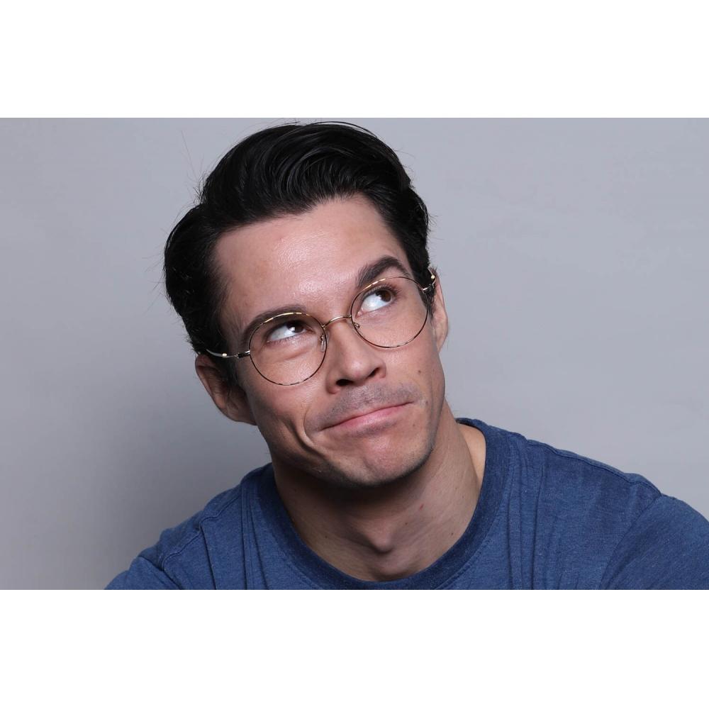 Okrągłe okulary korekcyjne z pełną oprawką w kolorze tortoise Smartbuy Collection Krikz 927i Fashion Męskie