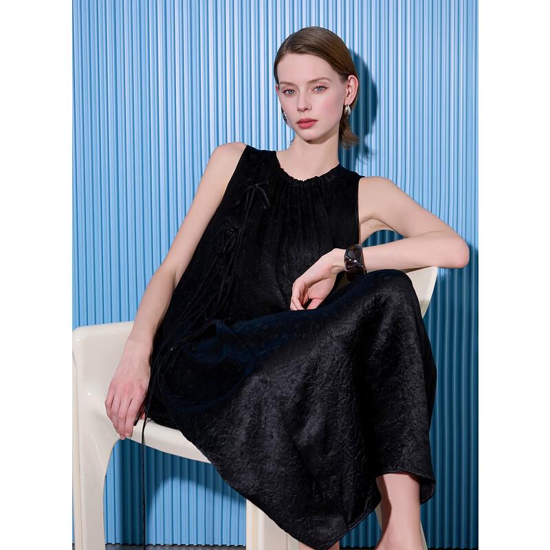 Sancai 2025 Summer Acetate Jacquard A-Line Long Dress S