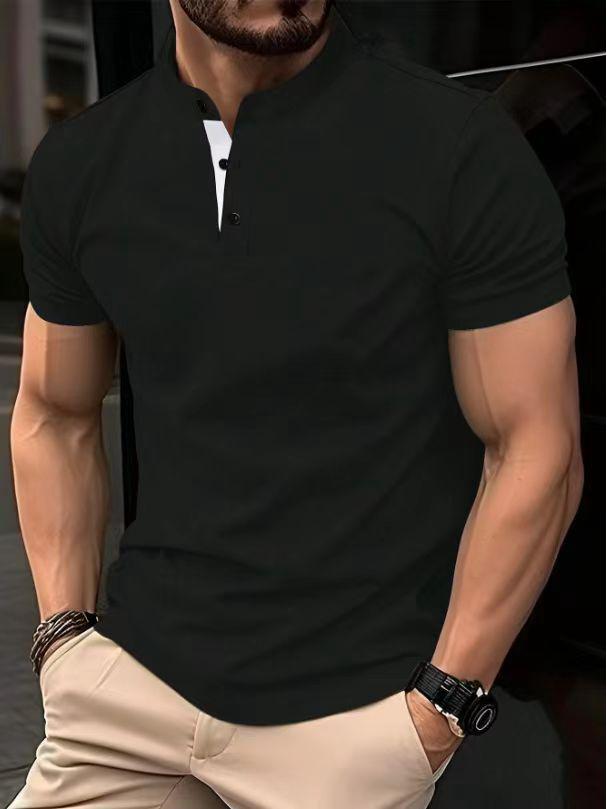 Men's Summer Sports Polo Shirt with Zipper Pocket