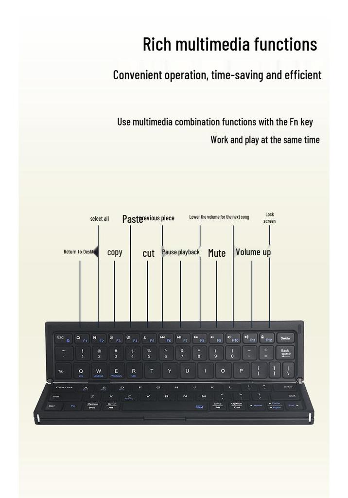 SANWA Wireless Bluetooth Foldable Touch Keyboard: Ultra-Thin & Lightweight, Universal Compatibility with iPad, Tablet, Phone, Computer