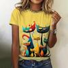 Women's T Shirt Cartoon Animal Print T Shirt Casual O-Neck Short Sleeve Streer Female Summer Loose Tee Tops
