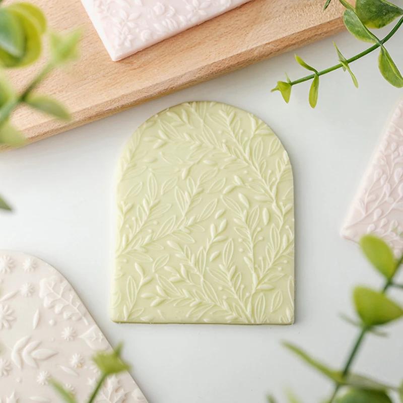 Leaf Flower Vine Green Plants Texture Fondant Cookie Cutter Stamp Biscuit Embosser Mold Lace Arched Dessert Cake Decorating Tool