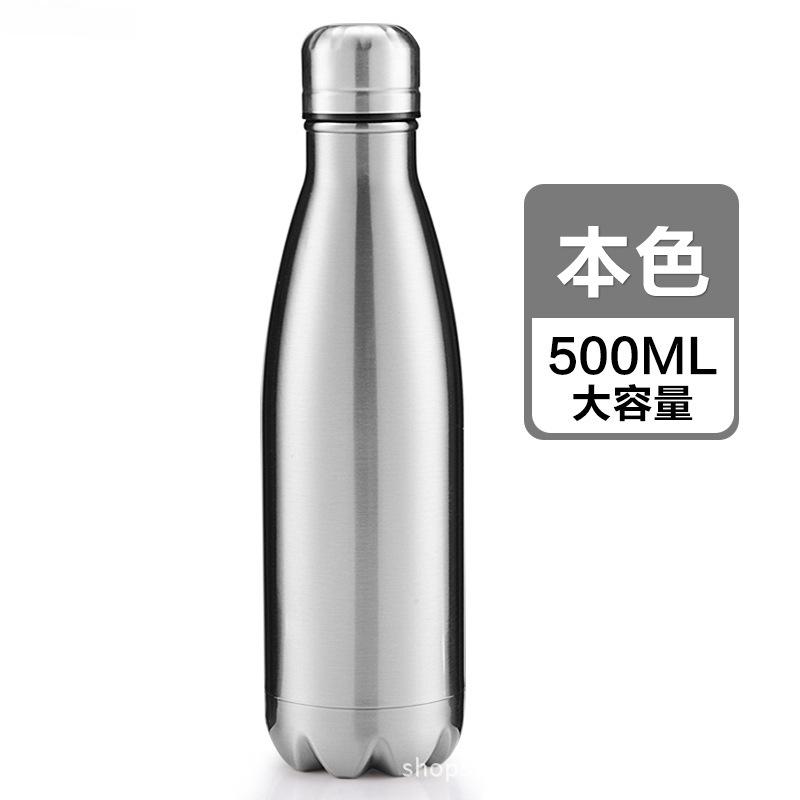 500ml Electroplated Gradient 304 Stainless Steel Water Bottle, UV Plating Cola Shape Vacuum Insulated Sports Flask