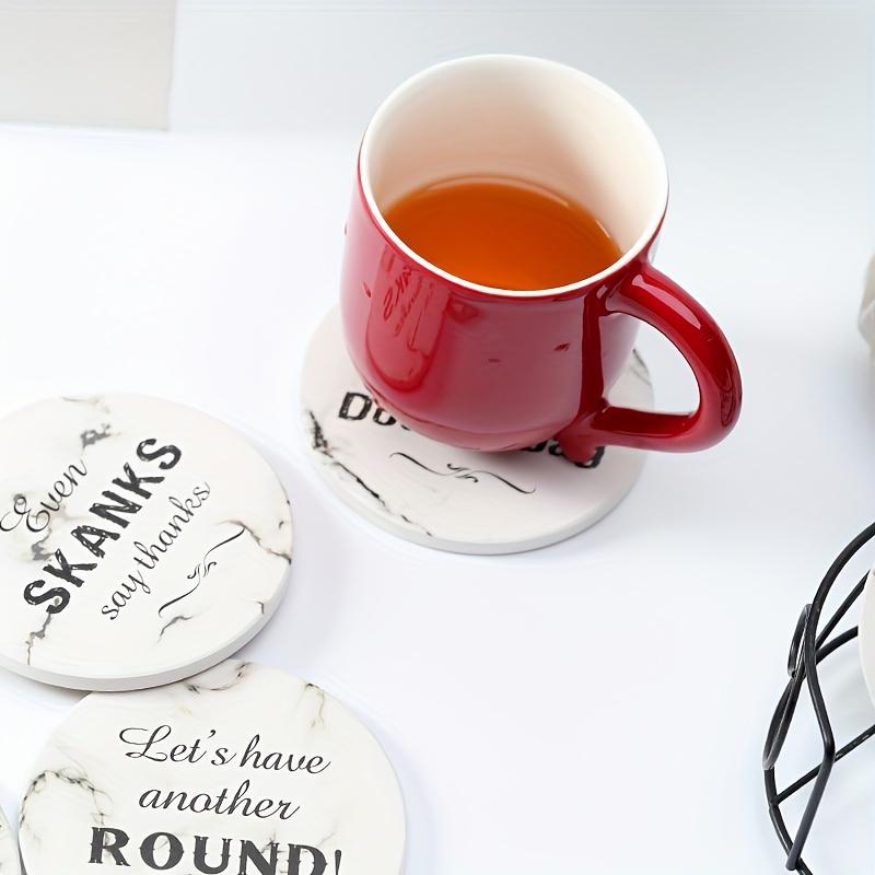 3 Pieces of Nordic Minimalist Style Round Ceramic Coasters - Non-Slip and Absorbent