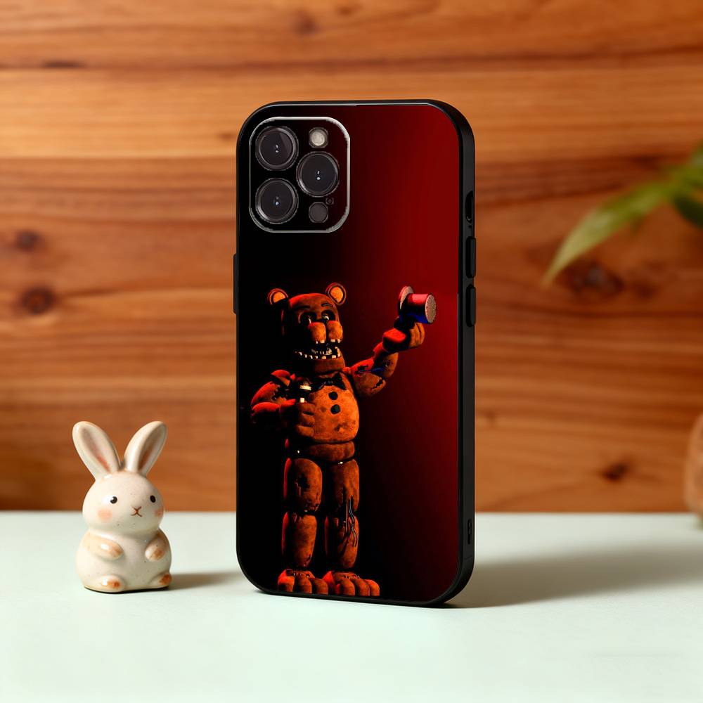 F-Five-Nights-At-Freddys F-Fnaf Phone Case For iPhone17 16 15 14 13 12 11 Pro Max Plus,5G Soft Black Case