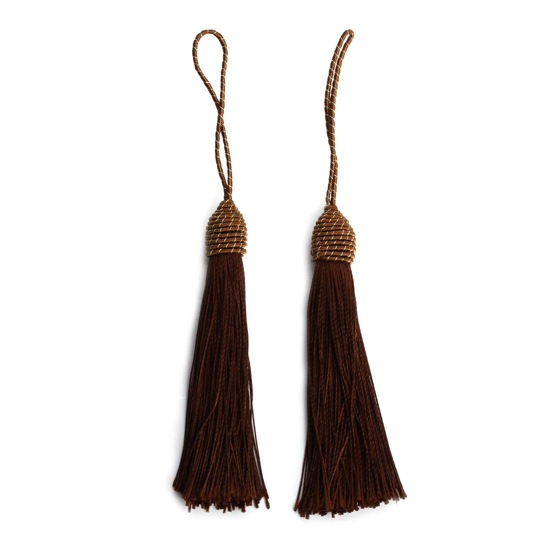 

10pcs 15cm Polyester Tassels Pineapple Head Hanging Rope Bookmark Tassel Fringe For DIY Key Chain Earring Clothing Accessories 15cm кофейный