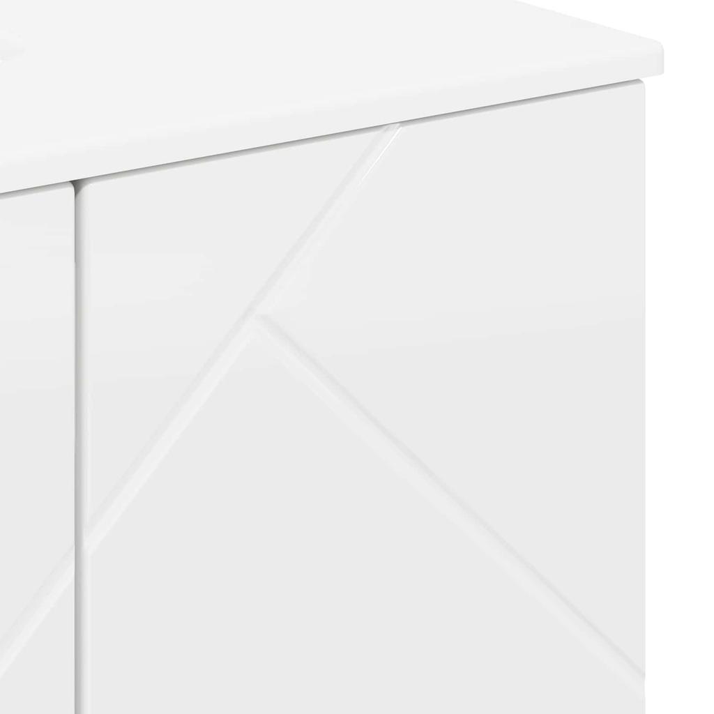 Bathroom Cabinet with Storage Glossy White 61 X 35 X 64 Cm