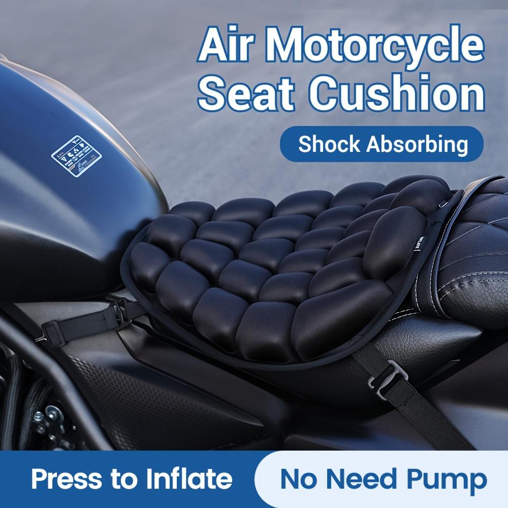 3D Motorcycle Air Cushion, Pressure-Relieving Shock-Absorbing Breathable Motorcycle Seat Cover, Portable And Foldable with Deflation Feature, Designed
