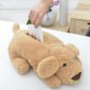Large Size Elastic Band Tissue Box Cover Cute Plush Teddy Dog Shape Paper Container Case Home Accessories