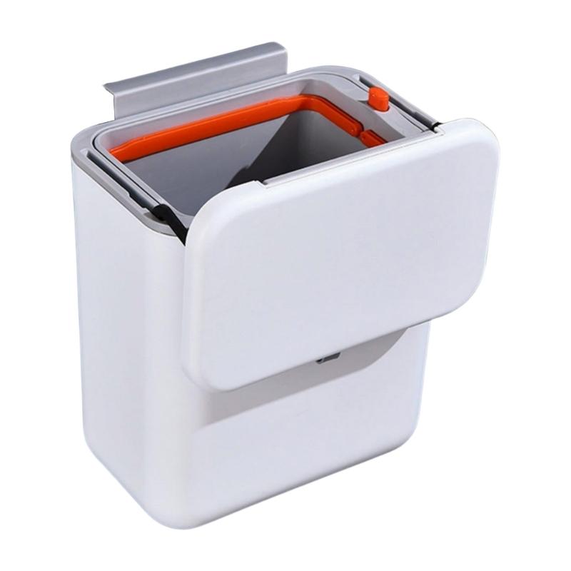 Hanging Kitchen Trash Can with Lid 9L Large Capacity Compost Bin for Under Sink or Countertop
