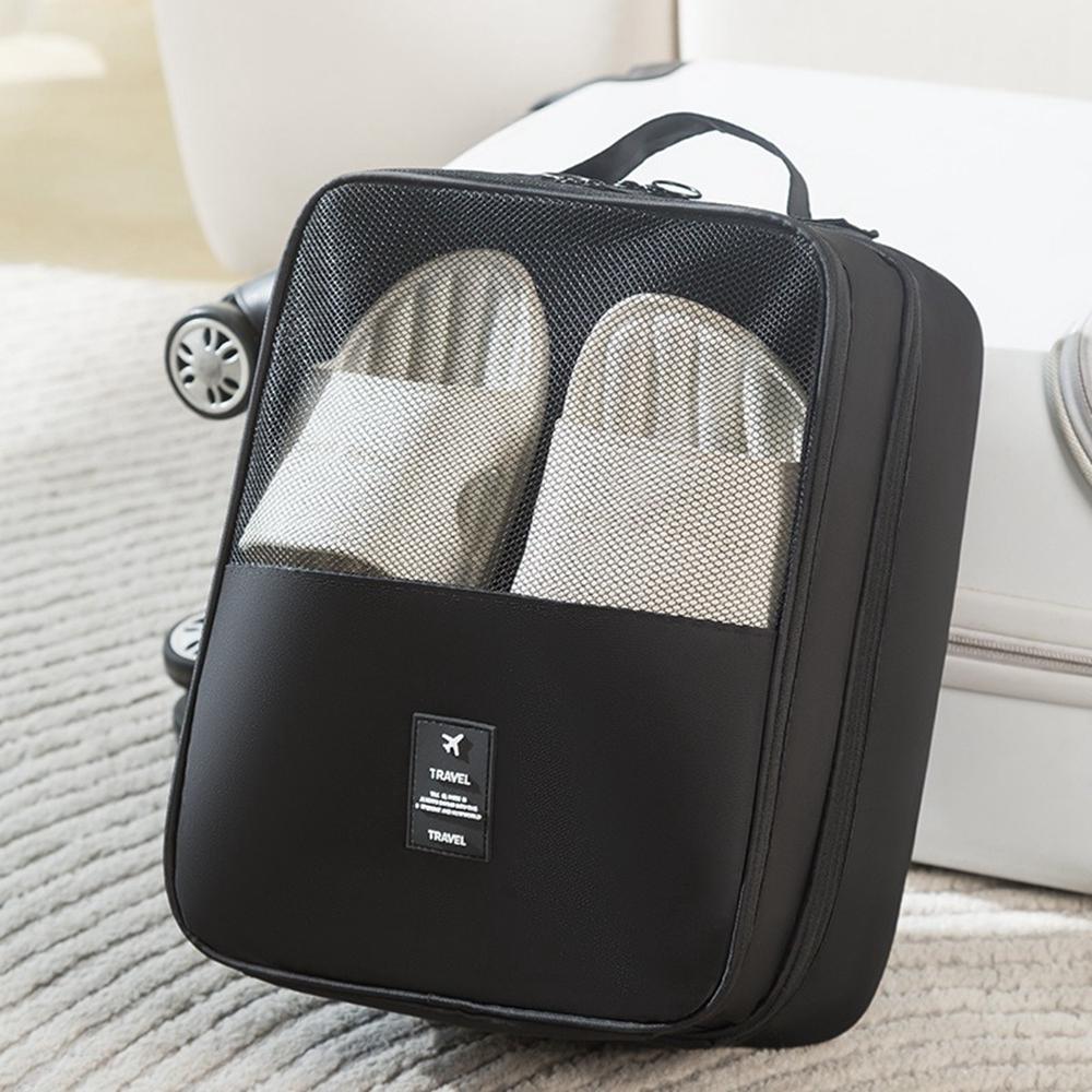 Large Polyester Double Layer Shoe Storage Bag Stackable Shoe Organizer Breathable Shoe Cover Box for Home
