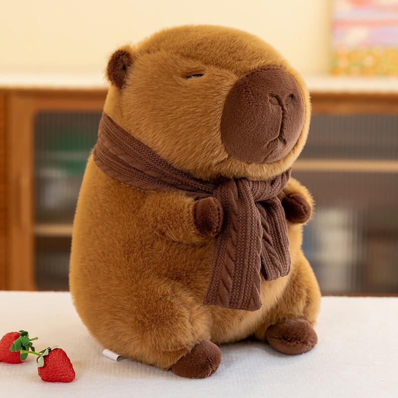

Capybara Plush Toy with Scarf, Ideal Gift for Kids and Mall Exchanges 35 cm