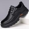 2026 Autumn and Winter Men's Business Casual Leather Shoes Men's Handmade Online Platform Shoes Leather Lace-up Round Head Single Shoes 6307