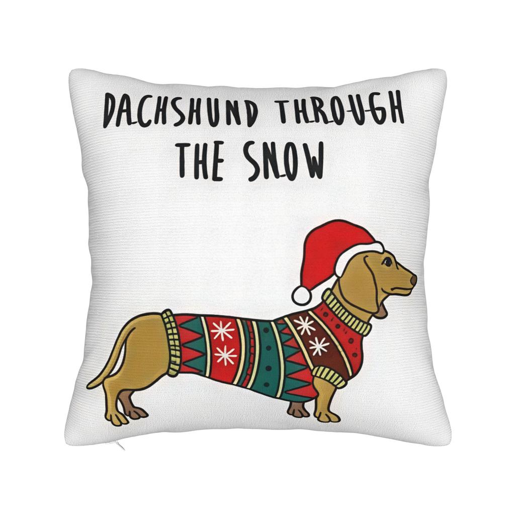 Pillow Cover Flat Various Dog Breeds Illustration Retro Trendy Pillow Case For Sofa Home Decoration Pillowcases
