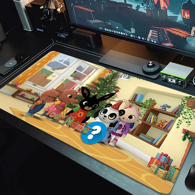 Bing Custom Name Large Size Mouse Pad Large Gaming Table Cushion Non-slip Laptop Tablet Big Mousepad XXL Mat Mini PC Playmat With Lock Edge
