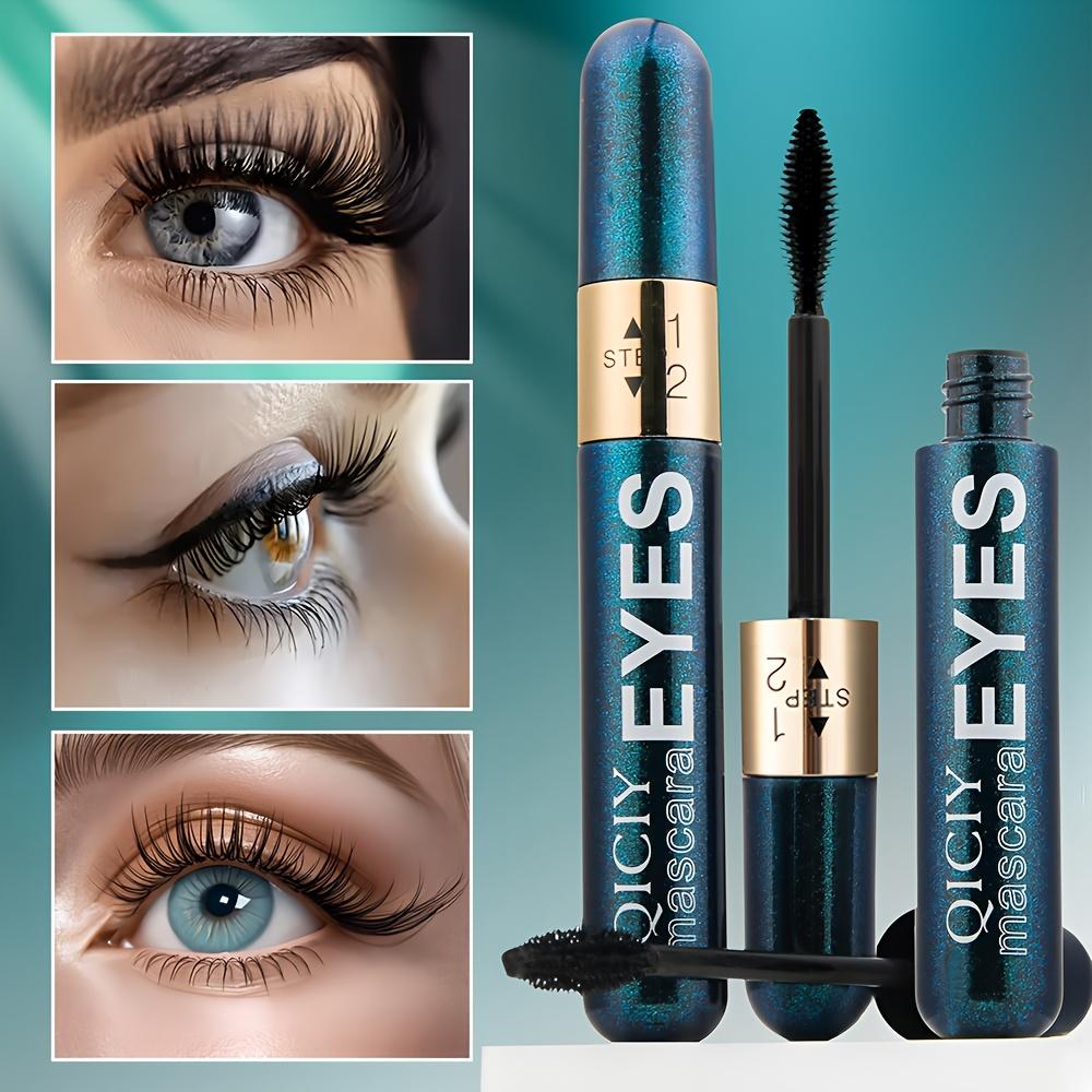 4D Fiber Lash Mascara & Primer, False Lashes Effect, 2-in-1 Curling and Lengthening MascaraWaterproof, Clump-Free, 24H Wear