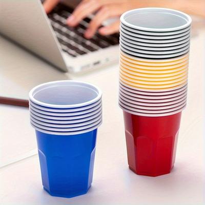 100/200 Stück Lebendige Mehrfarbige Plastikbecher Mehrfarbige Becher für Heiße und Kalte Getränke - Perfekt für Partys, Hochzeiten, Abschlussfeiern und Familientreffen