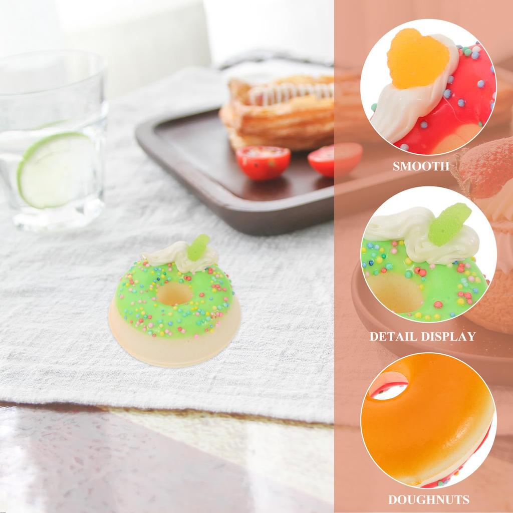 FRCOLOR Candy Toy Donut PU 7 Dessert Food Sample Toy Model, Donuts, Large, Pieces, Toy,