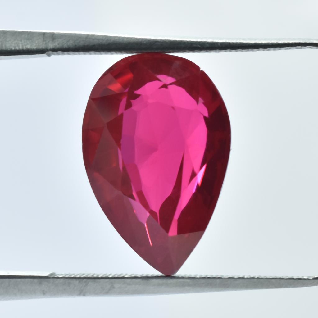 Natural Red Ruby Loose Gemstone 8.85 ct Color Brilliant Pear Cut for Jewelry Making and Crafts